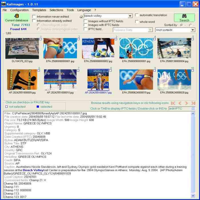 Kalimages Foto IPTC editor em Portugues