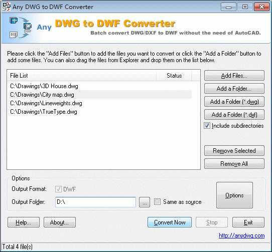 DWG to DWF Converter 2008.2