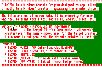 File2PRN - Console Mode File Printer