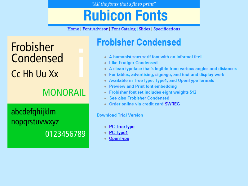 Frobisher Condensed Font Type1