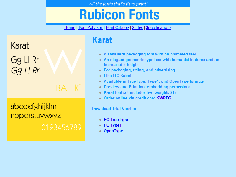 Karat Font Type1