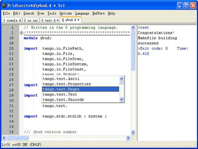SciTE4D Text Editor
