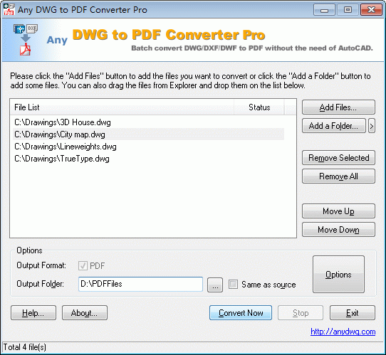 DWG to PDF Converter Pro 2009
