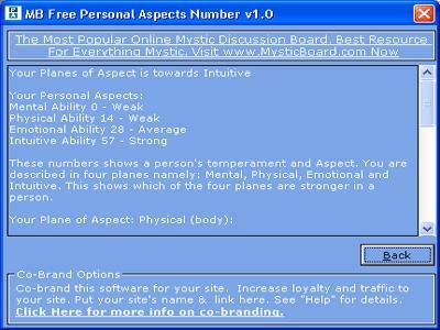 MB Personal Aspects Number