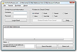 GMail Extract e-mail addresses from G-Mail Account
