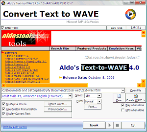 Aldo's Text-to-WAVE