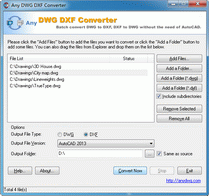 Any DWG to DXF Converter 2009.1