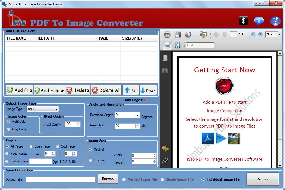 PDF To Image Conversion application